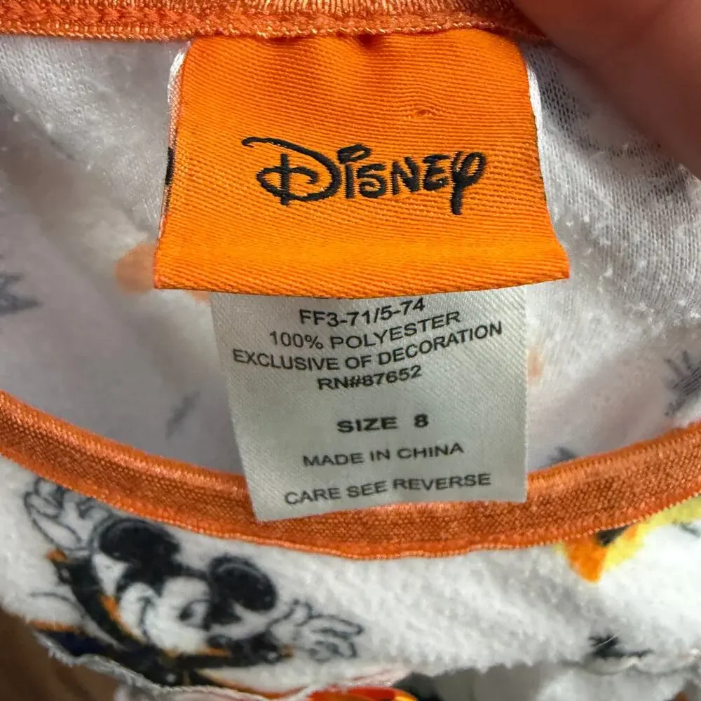 Disney Mickey Minnie Mouse Halloween Girls Size 8 Witch Pumpkins Long Nightgown - Picture 3 of 4